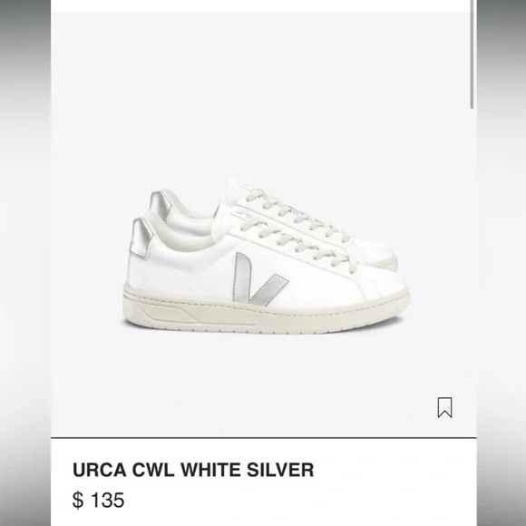 Veja URCA CWL White Silver Sneakers Women’s Size 9, Retail $135 - Picture 2 of 8